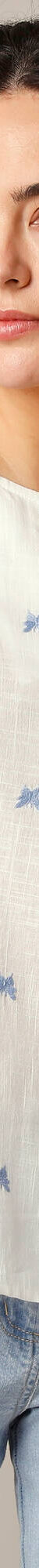Blouse manches 3/4, broderies papillons (blanc) Blouse manches 3/4, broderies papillons (blanc)